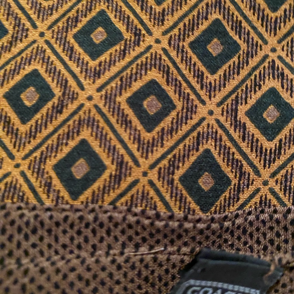 Coach Brown Shawl with Gold Geometric Accent - Picture 6 of 6